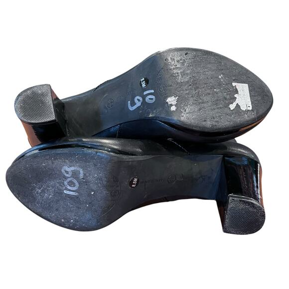 Giani Bernini Leather Heeled Ankle Boots 8.5 Buckle Zip F42292 Moto Grunge Punk - Picture 6 of 7